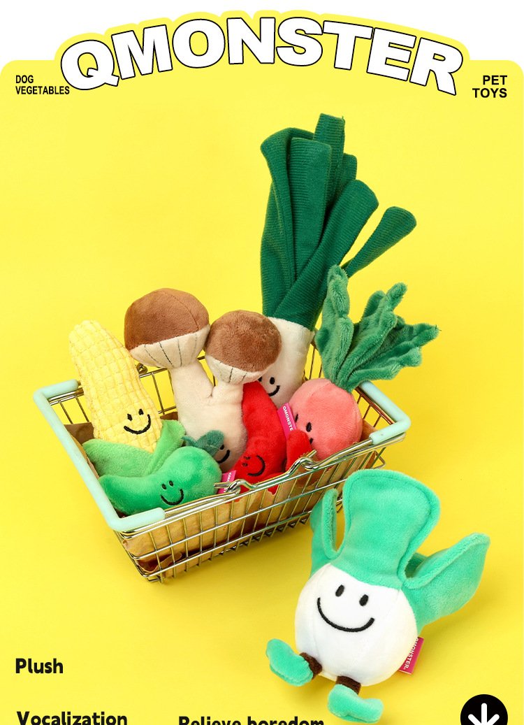Plush Vegetable Dog Squeaky Toy