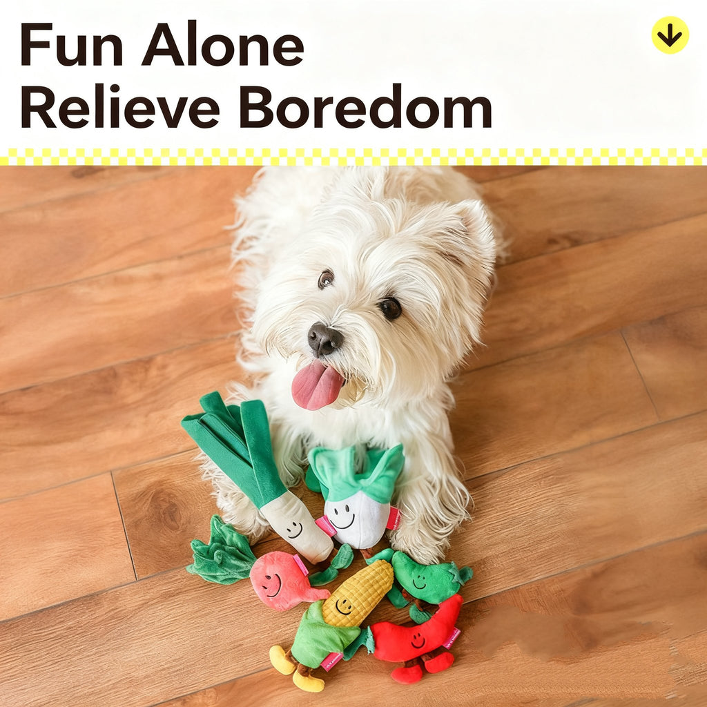 Plush Vegetable Dog Squeaky Toy
