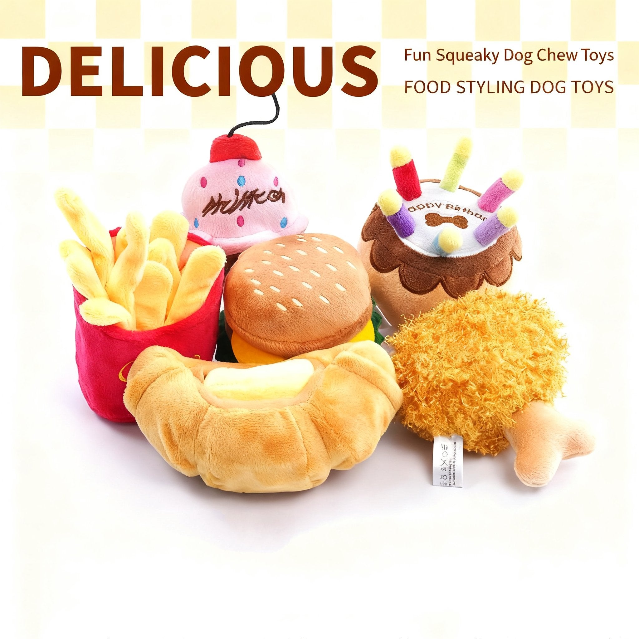 Food Series Chewable Plush Dog Toy