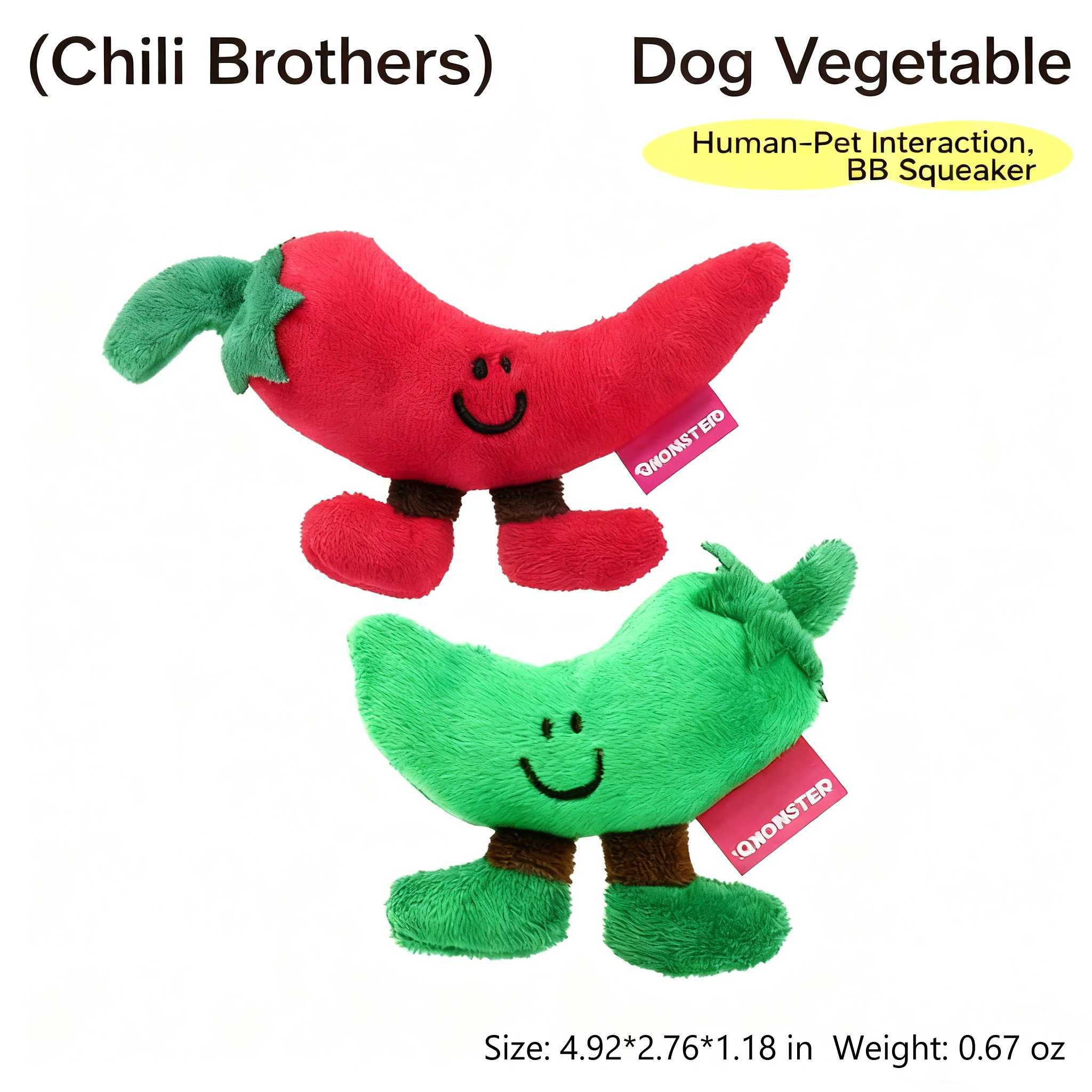 Plush Vegetable Dog Squeaky Toy