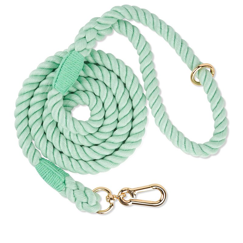 Hand-woven Gradient Colored Cotton Rope Dog Pet Macaron Leash