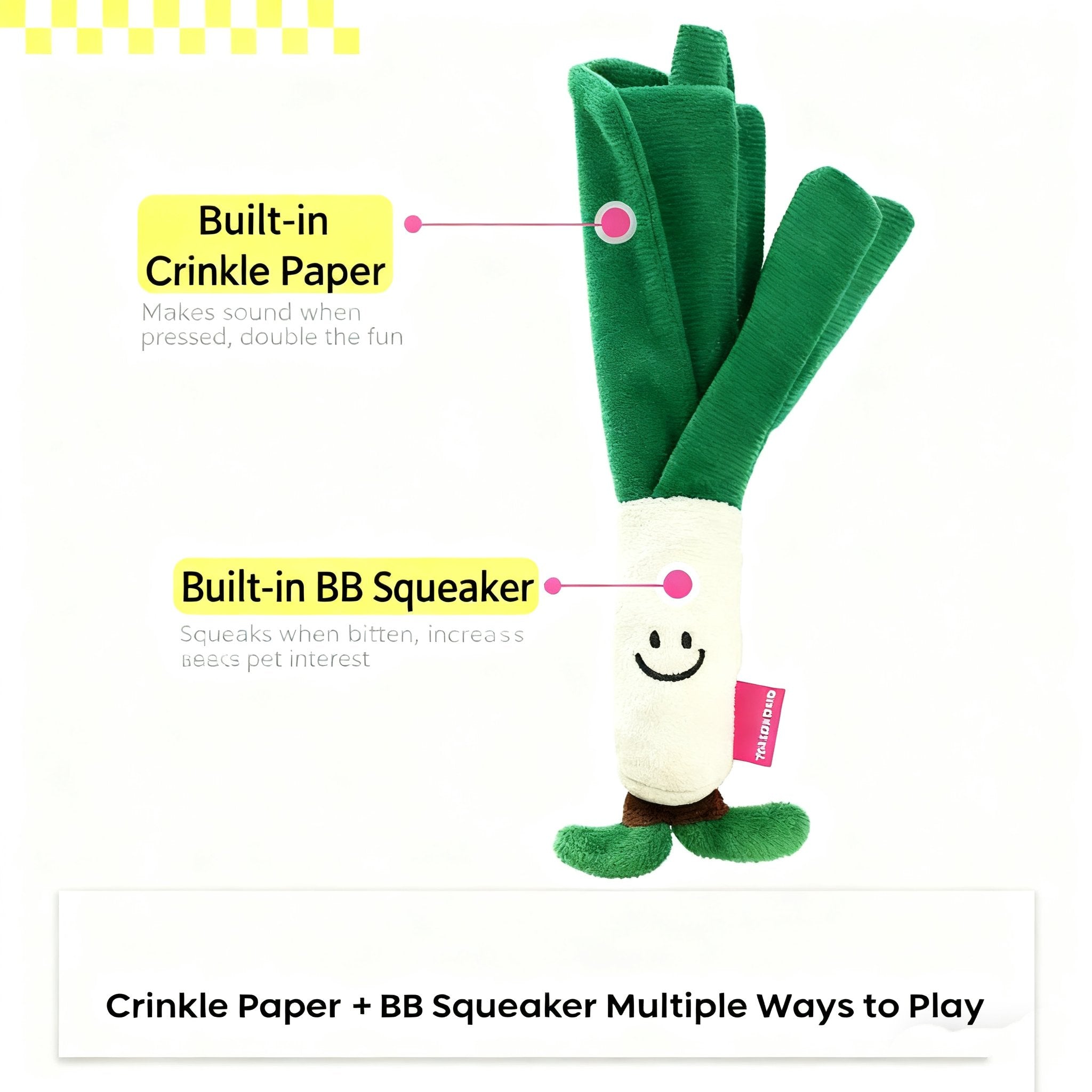 Plush Vegetable Dog Squeaky Toy